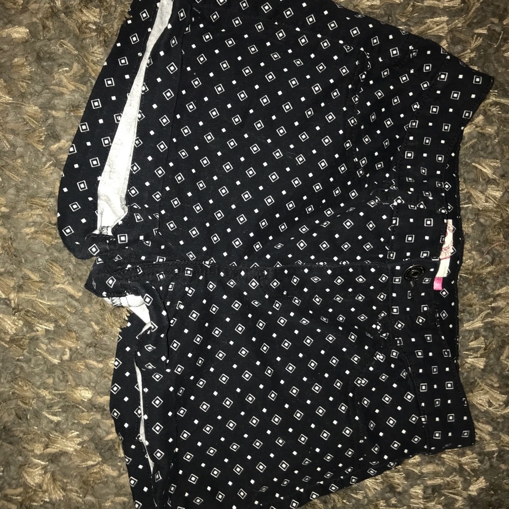 Black and white shorts